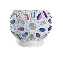 DKD Home Decor Lámpara Sobremesa Árabe Blanco Multicolor Metal y Acrílico 19 x 33 x 19 cm