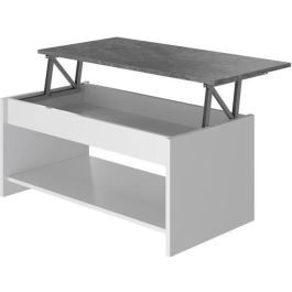 Mesa de centro de elevación FELIZ - Blanco y gris - L 50 cm Mesa de centro de elevación FELIZ - Blanco y gris - L 50 cm