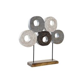 DKD Home Decor Decoracion Balines Multicolor con Círculos de Albasia y Hierro, Medidas 47 cm Alto x 49 cm Ancho x 10 cm Fondo
