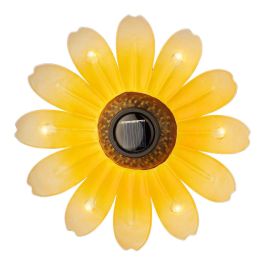 Figura luz solar metalica con forma de flor ø14 x 4 cm colores surtidos