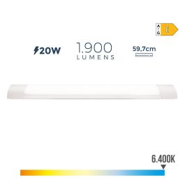 Edm Regleta LED 20W 6500K Luz Fría 1900LM 59,7x8x3,1cm IP20 No Dimable Precio: 19.49999942. SKU: S7900002