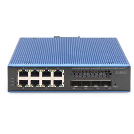 Digitus 8+4P 10G Uplink Industrial Gigabit Ethernet PoE Switch L3 Managed, 8 Puertos Gigabit Ethernet PoE, 4 Puertos Uplink SFP+, Gestionado