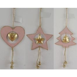 DKD Home Decor Decoración Colgante Navidad Fantasía Rosa Palo Dorado Metal 1x32x11 cm 12 Unidades Surtido Aleatorio Precio: 20.56758. SKU: B1KGM5ZKWT