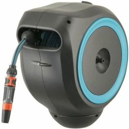 Gardena RollUp S Enrollador de Manguera Automático de Pared 15m 11mm, Rebobinado Antitorsión, Kit Listo para Usar, Borde Azul