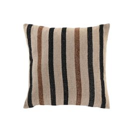 DKD Home Decor Cojín Tradicional de Algodón y Velvet Natural Marrón 45x45 cm (2 Unidades) Tejido Polyester