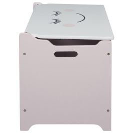 Home Deco Kids Baúl Luna 60x36,5x39 cm para Juguetes con Asas y Tapa Decorada Rosa
