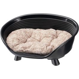 Ferplast FER8010690210063 Cesta para Mascotas TRONO 4 con Cojín Relax, Color Negro