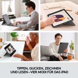 Logitech 920-010214 Teclado QWERTY con Trackpad para Apple iPad Pro 12.9" 5.ª Gen, Retroiluminado, Cubierta, Gris Oxford