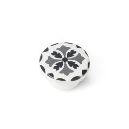 Rei e243 - Blister con 4 pomos redondos para mueble, madera haya, acabado gris, Ø38mm Rei e243 - Blister con 4 pomos redondos para mueble, madera haya, acabado gris, Ø38mm
