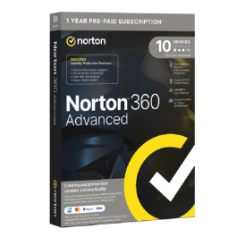 Norton 360 Advanced Antivirus Seguridad 200GB Nube VPN 10 Dispositivos 1 Año Protección Digital Español