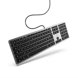 MOBILITY LAB Teclado DesignTouch con Cable para MAC Space Grey QWERTY 1.5m