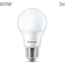 Bombilla LED - PHILIPS - 60 W - E27 - Blanco cálido - Mate - No regulable - 3 piezas Precio: 18.49999976. SKU: B132S93NJV