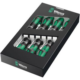 Wera 395 HO/7 SM - Juego de destornilladores de vaso hexagonales, 7 piezas, con aislamiento, acero y mango ergonómico de plástico