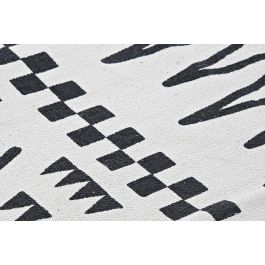 Alfombra DKD Home Decor 160 x 250 x 0,7 cm Negro Poliéster Algodón Blanco Ikat Boho