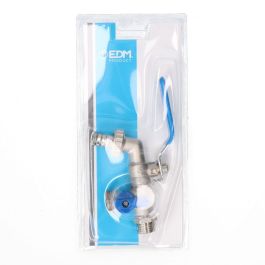 Edm Grifo de esfera doble salida con codo 1/2" x 3/4" x 3/4" Cromado