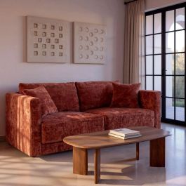 Sofá 3 Plazas Teja Tejido-Madera 210 X 96 X 86 cm Precio: 991.89000042. SKU: B1G7JGMF27