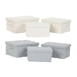 Caja Basicos DKD Home Decor Gris Crema 30 x 20 x 40 cm Set de 3 (2 Unidades) Caja Basicos DKD Home Decor Gris Crema 30 x 20 x 40 cm Set de 3 (2 Unidades)