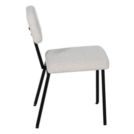 Silla Blanco Tejido-Metal Decoración 42,50 X 55 X 77,50 cm