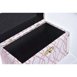 DKD Home Decor Sixties Caja Decorativa Naranja Blanco 18 x 19 x 24 cm Set de 2