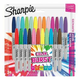 Sharpie Marcador Punta Fina Redonda, 24 Colores Surtidos, Blíster "Color Burst"