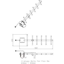 ALLNET ANT-868-10dbi-Yagi Antena YAGI 868MHz 10dBi (N-Female) para LoRA, HELIUM, IoT