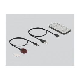 DeLOCK Conmutador Óptico S/PDIF TOSLINK 3 Entradas 1 Salida con Mando a Distancia IR y Alimentación por USB - Negro
