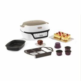 TEFAL Máquina de tartas Inteligente, 5 programas precisos, Molde Antiadherente, 6 moldes para muffins Creabake, Cake Factory KD804910