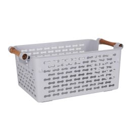 Confortime Cesta Multiusos con Asas de Madera, 30.5 cm Largo x 19 cm Ancho x 12.5 cm Alto (24 Unidades)