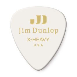 Dunlop Pack 12 Púas Genuine Celluloid Blanco X-Heavy para Guitarra y Bajo