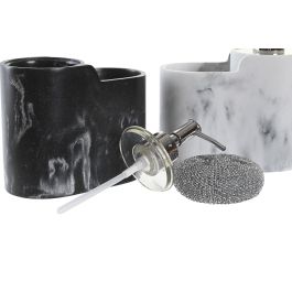 DKD Home Decor Dosificador Blanco Negro Resina ABS 8 x 18.2 x 15.5 cm (4 Unidades)