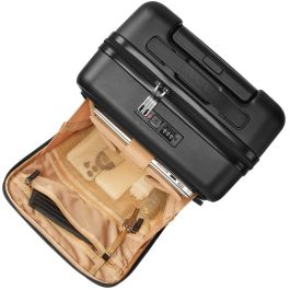 Rivacase 8181 Clark ECO Maleta de Cabina Rígida Negra 28L con 4 Ruedas y Cerradura TSA de 3 Dígitos, Aluminio/PC Reciclado