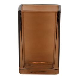 Andrea House Portacepillos de cristal marrón ba73063, vidrio, 7 x 7 x 10,5 cm Precio: 10.69000031. SKU: B144PVQHBD