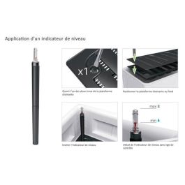 Stefanplast Caja de flores rectangular Deluxe con enrejado, reserva de agua, indicador nivel, imitación mimbre 100x43xH142cm Antracita 90+6.5L