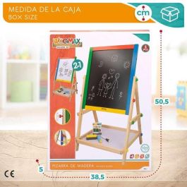 Pizarra 2 caras blanca y negra de madera 37,5x65cm con accesorios (woomax) Pizarra 2 caras blanca y negra de madera 37,5x65cm con accesorios (woomax)