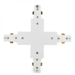 Conector X Carril Bifásico Blanco para Focos de LEDs