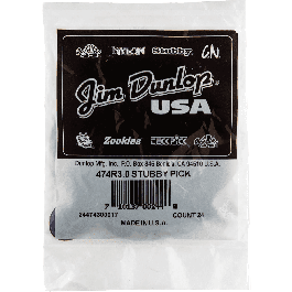 Dunlop Stubby Jazz Nylon Púas Guitarra 3.00 Mm - Pack 24 Unidades