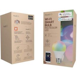 BOMBILLA INTELIGENTE MUVIT IO MIOBULB002 - WiFi - 5W - E27 - 750LM - LUZ LED MULTICOLOR - COMPATIBLE ASISTENTES DE VOZ GOOGLE / ALEXA
