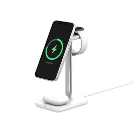 eSTUFF Cargador Inalámbrico Magnético 3 en 1 QI2 para iPhone 12-16, Apple Watch, AirPods y Android. Máx 15W Teléfono