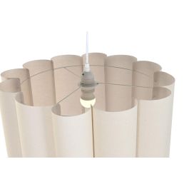 DKD Home Decor Lámpara de Techo Urban Colección Bubla Crudo Blanco de Lino y Metal 50x50x30 cm Casquillo E27 Pack 2 Unidades