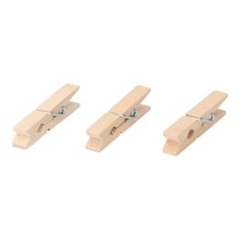 Edm 24 pinzas de madera para ropa con muelle metálico inoxidable, 7 cm