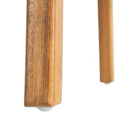 Silla Marrón Madera Teca-Piel Salón 50 X 56 X 87 cm