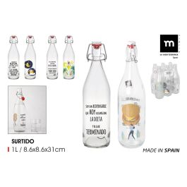 Inde Botella Vidrio 1L con Tapón Hermético, Diseño Chistes "Mecano" (6 Unidades) Precio: 17.7628. SKU: B1GVSMD5RQ
