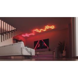Nanoleaf Lines Starter Kit 15PK - Barras LED Inteligentes Modulares RGBW, 16M Colores, 2 Zonas por Barra, Diseño Geométrico, Control por App, Adhesivo Incluido
