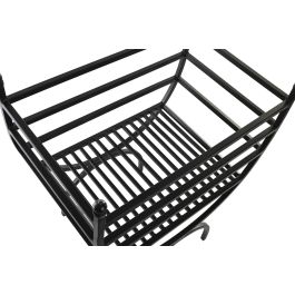DKD Home Decor Leñera Loft de Acero Negro para Leña de Chimenea y Hogar – 30x48x57 cm (Largo x Ancho x Alto)