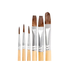 Liderpapel Pinceles de pelo de cerda, puntas surtidas, bolsa de 6 unidades, certificado FSC