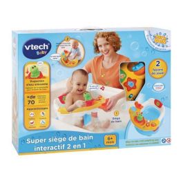 VTech Baby Asiento de Baño Súper Interactivo 2 en 1 y Juguete para Bebés +6 Meses con 4 Botones Luminosos y Rana que Proyecta Agua