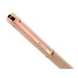 Belius Boligrafo Rose Aluminio Beige Claro Oro Rosa Tinta Azul Caja Diseño Elegante