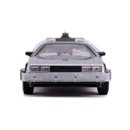 Coche de metal dlorean regreso al futuro ii con luz escala 1:24 30x15x11 cm