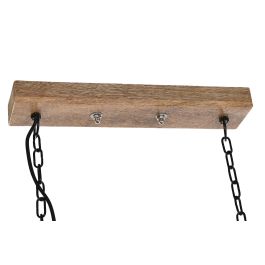 DKD Home Decor Lámpara Techo Loft Marrón Negro Mango Hierro E27 25 x 25 x 100 cm