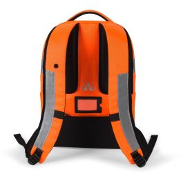 DICOTA HI-VIS Mochila de Senderismo 25L Naranja, 15.6", A Prueba de Agua, Compartimento Portátil, Elementos Reflectantes